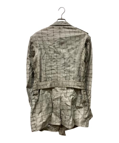 EMPORIO ARMANI（エンポリオ アルマーニ）EMPORIO ARMANI (エンポリオ アルマーニ) クロコダイル型押しレザーコート グレー サイズ:48の古着・服飾アイテム