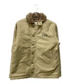 HOUSTONヒューストン）の古着「N-1 デッキジャケット」｜ベージュ