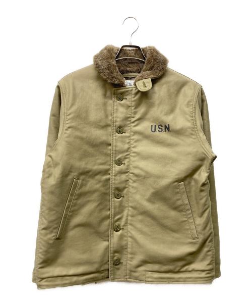HOUSTON（ヒューストン）HOUSTON (ヒューストン) N-1 デッキジャケット ベージュ サイズ:42の古着・服飾アイテム