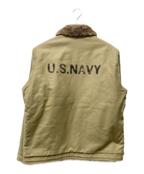 HOUSTON（ヒューストン）HOUSTON (ヒューストン) N-1 デッキジャケット ベージュ サイズ:42の古着・服飾アイテム