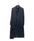 COMME des GARCONS HOMME PLUSコムデギャルソンオムプリュス）の古着「ドッキングデザインコート」｜ブラック