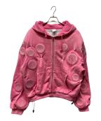 bad sonバッドサン）の古着「Oxygen Padded Zip-Up Hoodie」｜ピンク