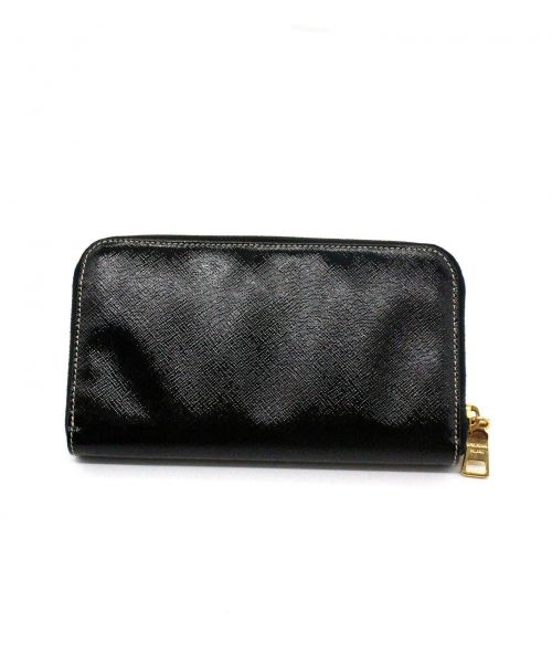 PRADA（プラダ）PRADA (プラダ) ラウンドファスナー長財布 ブラック サイズ:下記参照 SAFFIANO VERNIC 1M0506 程度の古着・服飾アイテム
