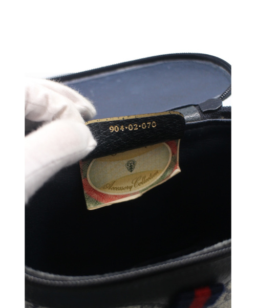 GUCCI（グッチ）GUCCI (グッチ) ショルダーバッグ ネイビー×ホワイト GGスプリーム 904・02・070 -の古着・服飾アイテム