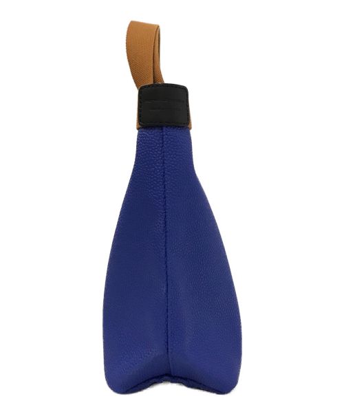 Herve Chapelier（エルベシャプリエ）Herve Chapelier (エルベシャプリエ) 舟形ハンドバッグ ブルー×ブラウンの古着・服飾アイテム