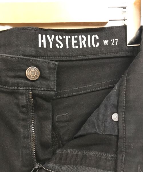 Hysteric Glamour（ヒステリックグラマー）Hysteric Glamour (ヒステリックグラマー) SPBR加工 ISKO ストレッチデニムスキニーパンツ ブラック サイズ:27の古着・服飾アイテム