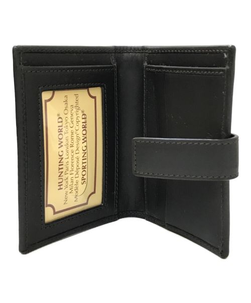 HUNTING WORLD（ハンティングワールド）HUNTING WORLD (ハンティングワールド) レザーカードケース ブラックの古着・服飾アイテム