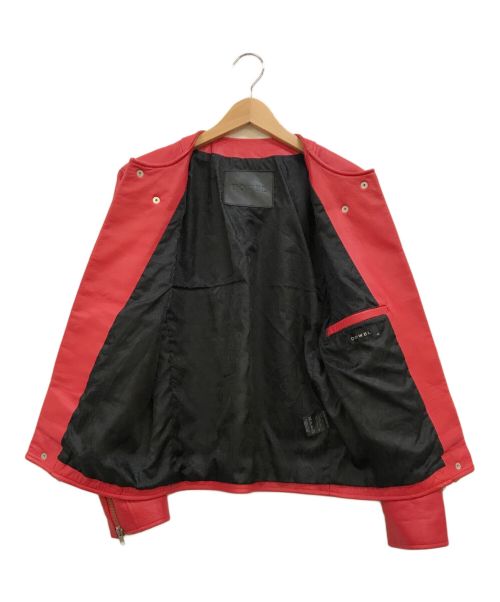 DOWBL（ダブル）DOWBL (ダブル) ライダースジャケット レッド サイズ:42の古着・服飾アイテム