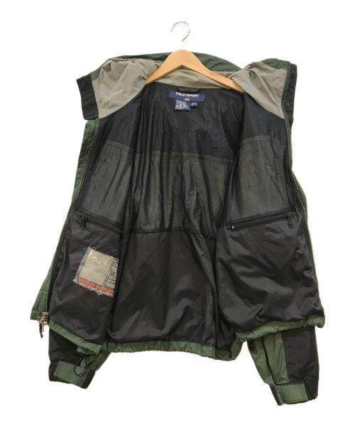 POLO SPORT（ポロスポーツ）POLO SPORT (ポロスポーツ) DESERT RALLY ナイロンフーデッドジャケット グリーン×ブラック サイズ:Lの古着・服飾アイテム