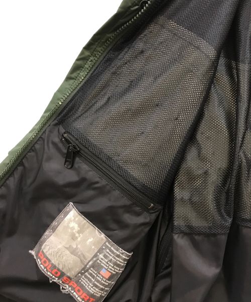 POLO SPORT（ポロスポーツ）POLO SPORT (ポロスポーツ) DESERT RALLY ナイロンフーデッドジャケット グリーン×ブラック サイズ:Lの古着・服飾アイテム