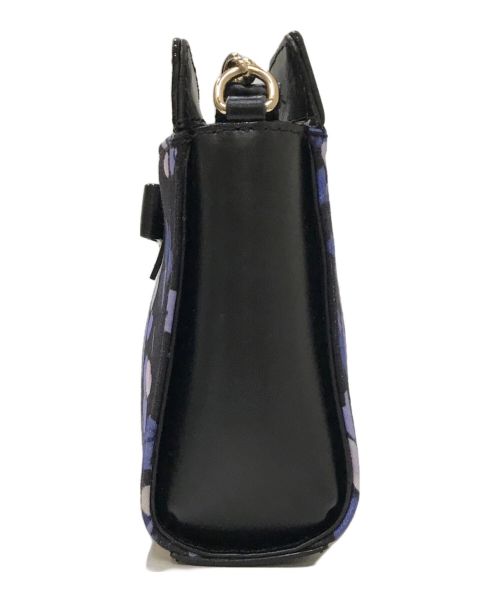 Kate Spade（ケイトスペード）Kate Spade (ケイトスペード) ANGELICA フローラルプリントショルダーバッグ ブラック×ネイビーの古着・服飾アイテム