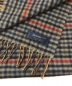 JOHNSTONS OF ELGIN (ジョンストンズオブエルガン) カシミヤウールチェックマフラー グレー×ネイビー：6000円