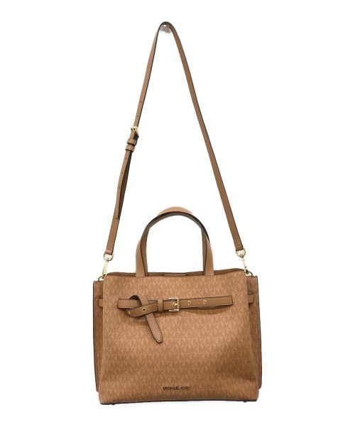MICHAEL KORS（マイケルコース）MICHAEL KORS (マイケルコース) EMILIA サッチェル ラージ MKシグネチャー ブラウンの古着・服飾アイテム