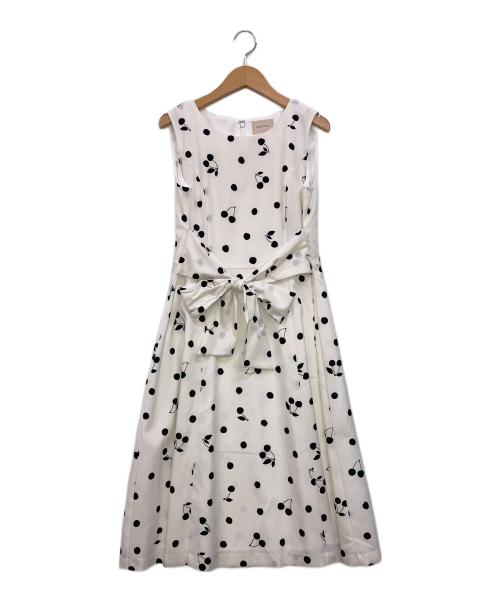 Rose Tiara（ローズティアラ）Rose Tiara (ローズティアラ) チェリードットワンピース ホワイト サイズ:38の古着・服飾アイテム