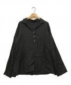 journal standard luxeジャーナルスタンダード ラックス）の古着「リネンワッシャー スキッパーシャツ」｜ブラック