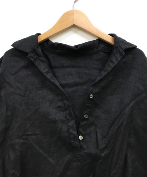 journal standard luxe（ジャーナルスタンダード ラックス）journal standard luxe (ジャーナルスタンダード リュクス) リネンワッシャー スキッパーシャツ ブラック サイズ:下記参照の古着・服飾アイテム