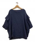 journal standard luxeジャーナルスタンダード ラックス）の古着「60リネン スリーブフリルプル」｜ネイビー