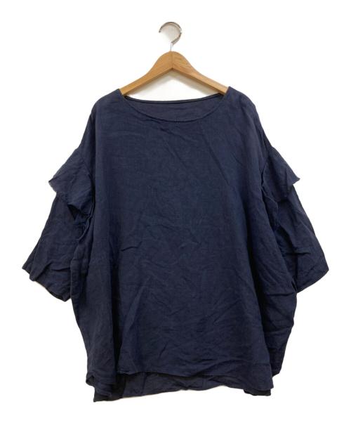 journal standard luxe（ジャーナルスタンダード ラックス）journal standard luxe (ジャーナルスタンダード リュクス) 60リネン スリーブフリルプル ネイビー サイズ:下記参照の古着・服飾アイテム