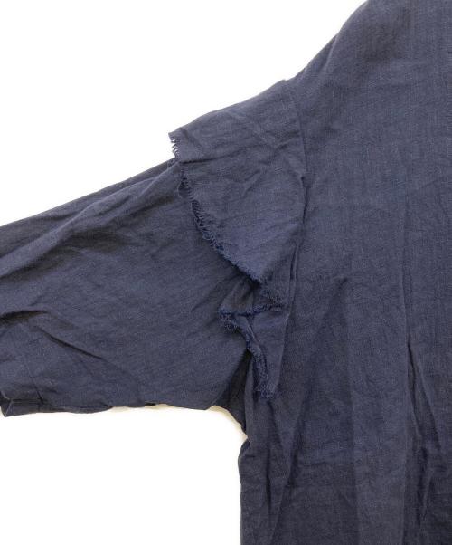 journal standard luxe（ジャーナルスタンダード ラックス）journal standard luxe (ジャーナルスタンダード リュクス) 60リネン スリーブフリルプル ネイビー サイズ:下記参照の古着・服飾アイテム