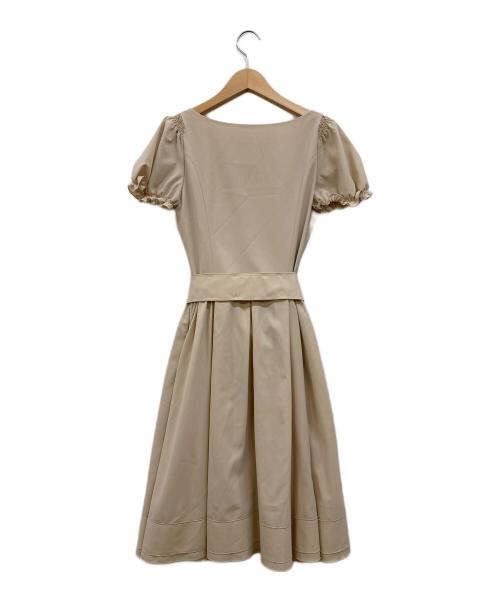 FOXEY NEWYORK（フォクシーニューヨーク）FOXEY NEWYORK (フォクシーニューヨーク) パフスリーブワンピース ベージュ サイズ:38の古着・服飾アイテム