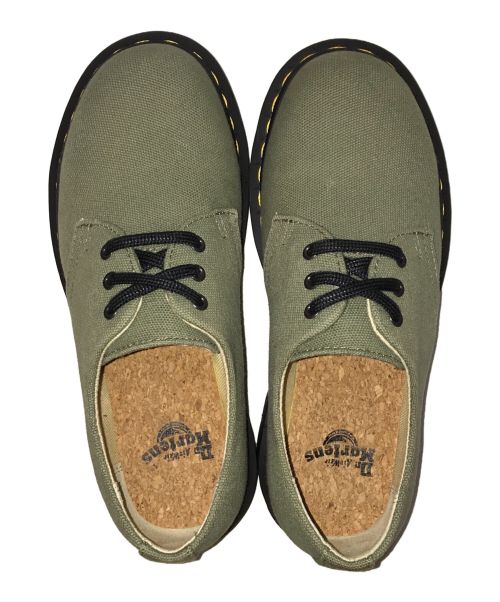 Dr.Martens（ドクターマーチン）Dr.Martens (ドクターマーチン) 1461 NATURAL CANVAS グリーン サイズ:UK3(22cm)の古着・服飾アイテム
