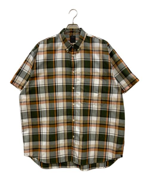 DAIWA PIER39（ダイワ ピア39）DAIWA PIER39 (ダイワ ピア39) Tech Flannel BD S/S グリーン×ブラウン サイズ:Lの古着・服飾アイテム