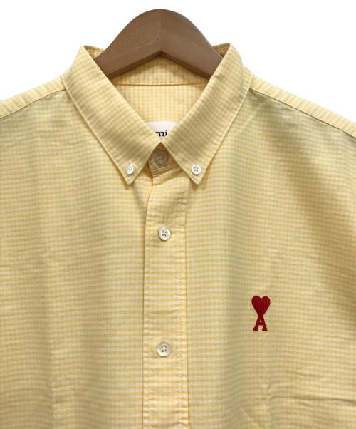 AMI Alexandre Mattiussi（アミアレクサンドルマテュッシ）AMI Alexandre Mattiussi (アミ アレクサンドル マテュッシ) ギンガムチェックシャツ イエロー サイズ:41の古着・服飾アイテム