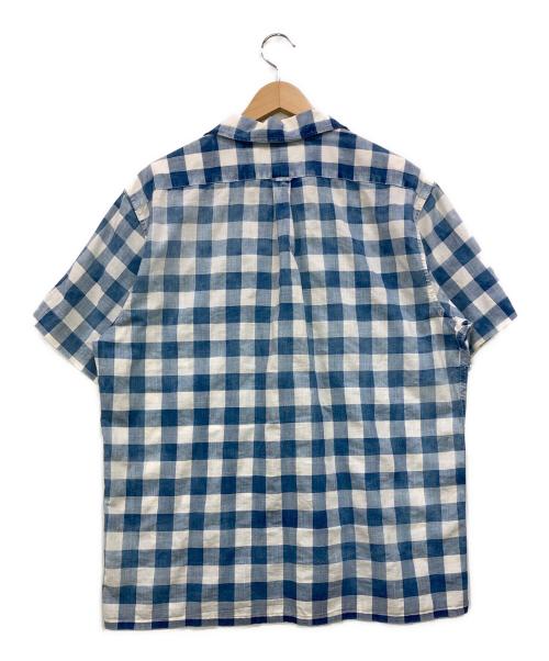 POLO RALPH LAUREN（ポロ・ラルフローレン）POLO RALPH LAUREN (ポロ・ラルフローレン) チェックオープンカラーシャツ ブルー×ホワイト サイズ:Lの古着・服飾アイテム