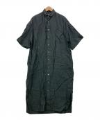 ticcaティッカ）の古着「リネンシャツワンピース」｜グリーン