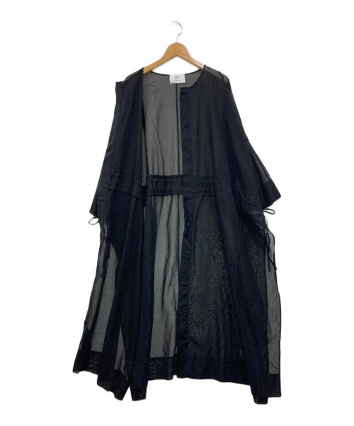 1er Arrondissement（プルミエ アロンディスモン）1er Arrondissement (プルミエ アロンディスモン) 綿オーガンジーロングシャツ ブラック サイズ:36の古着・服飾アイテム