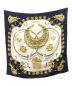 HERMES (エルメス) カレ90 ”LES CAVALIERS D'OR” 『黄金の騎士』 ネイビー×イエロー：15000円