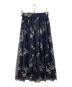 GRACE CONTINENTAL（グレースコンチネンタル）の古着「フラワーチュール刺繍スカート」｜ネイビー