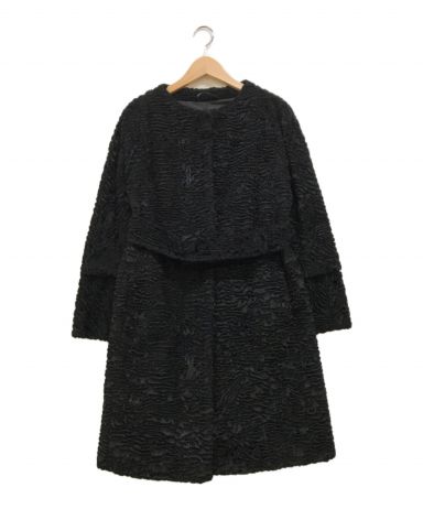 極美品　‘S MaxMara ベロア　ノーカラー　ロングコート　ブラック 3002012837183023_01_1698w.jpeg