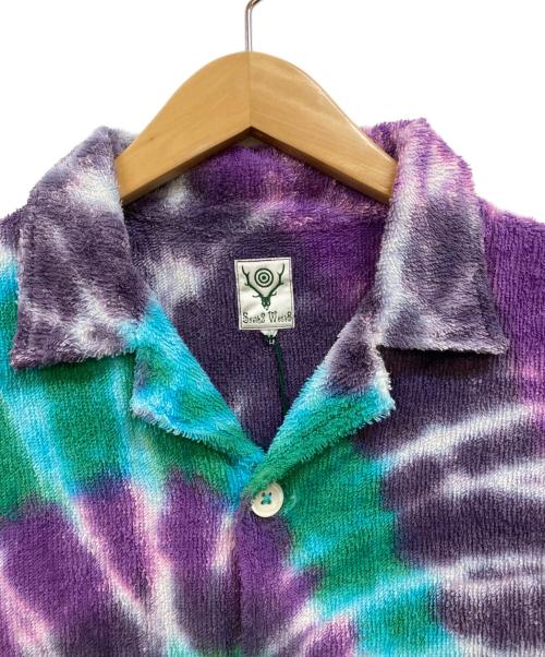 South2 West8（サウスツー ウエストエイト）South2 West8 (サウスツー ウエストエイト) Cabana Shirt -Cotton Pile/Tie Dye カバナシャツ パープル×グリーン サイズ:Mの古着・服飾アイテム