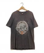 HARLEY-DAVIDSONハーレーダビッドソン）の古着「“APOL'S” ピッグ 両面プリント Tシャツ」｜ブラック