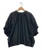 DRAWERドゥロワー）の古着「ギャザーブラウス」｜ブラック