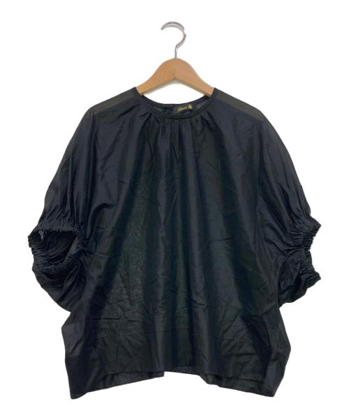 DRAWER（ドゥロワー）DRAWER (ドゥロワー) ギャザーブラウス ブラック サイズ:下記参照の古着・服飾アイテム