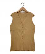 Conteコンテ）の古着「リブ Vネック ノースリーブニット」｜ベージュ