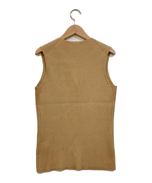 Conte（コンテ）Conte (コンテ) リブ Vネック ノースリーブニット ベージュ サイズ:下記参照の古着・服飾アイテム
