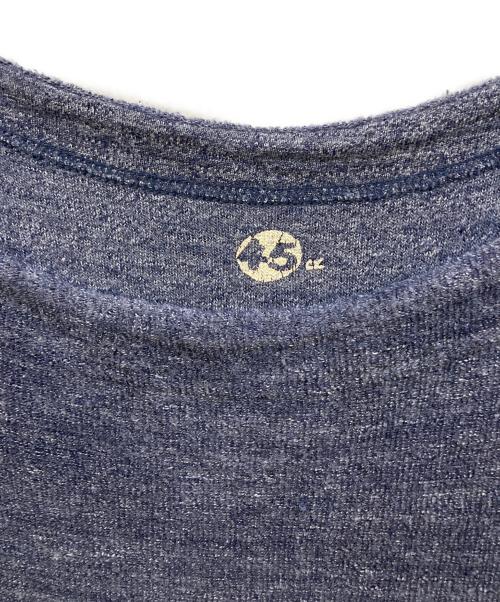 45rpm（45アールピーエム）45rpm (45アールピーエム) パイルスラブコットン ワイドネックワンピース ネイビーの古着・服飾アイテム