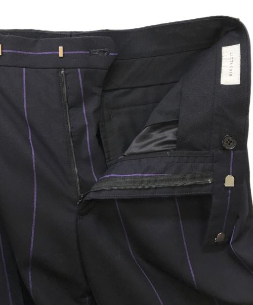 LITTLEBIG（リトルビッグ）LITTLEBIG (リトルビッグ) Stripe Slim Trousers ブラック×パープル サイズ:46の古着・服飾アイテム