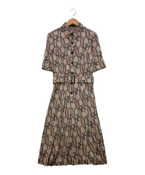 BURBERRY LONDON（バーバリーロンドン）BURBERRY LONDON (バーバリーロンドン) シルクシャツワンピース ベージュ サイズ:40の古着・服飾アイテム