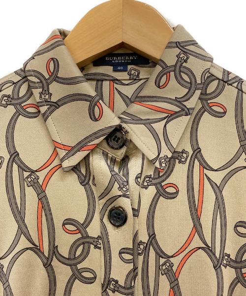 BURBERRY LONDON（バーバリーロンドン）BURBERRY LONDON (バーバリーロンドン) シルクシャツワンピース ベージュ サイズ:40の古着・服飾アイテム
