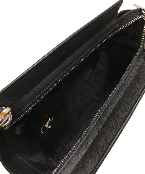 MICHAEL KORS（マイケル・コース）MICHAEL KORS (マイケルコース) 千鳥格子柄ショルダーバッグ ホワイト×ブラックの古着・服飾アイテム