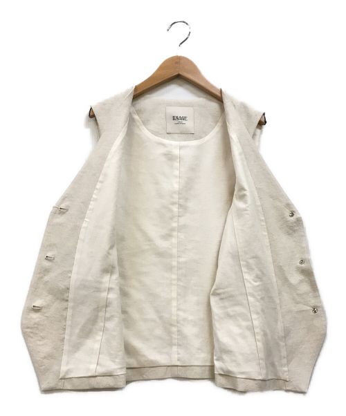 journal standard L'essage（ジャーナルスタンダード レサージュ）journal standard L'essage (ジャーナルスタンダード レサージュ) L/Cヘリンボンベスト ベージュ サイズ:下記参照の古着・服飾アイテム