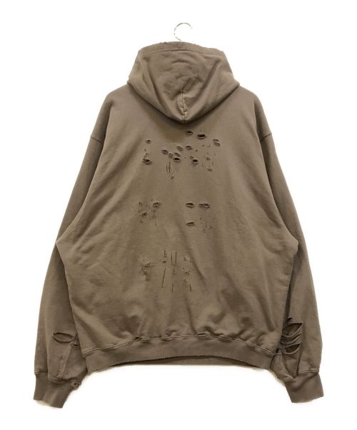 BALENCIAGA（バレンシアガ）BALENCIAGA (バレンシアガ) Caps Destroyed Hoodie ブラウン サイズ:XXSの古着・服飾アイテム