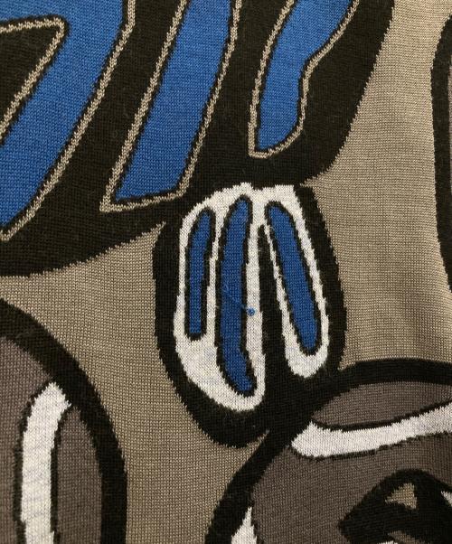 JIL SANDER（ジルサンダー）JIL SANDER (ジルサンダー) 総柄S/Sニット グレー×ネイビー サイズ:46の古着・服飾アイテム