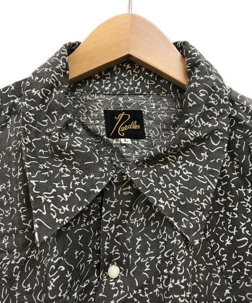 Needles（ニードルズ）Needles (ニードルズ) Edo Komon Print オープンカラーシャツ グレー サイズ:Lの古着・服飾アイテム