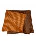 HERMES (エルメス) 総柄シルクマフラー ブラウン×オレンジ：13000円