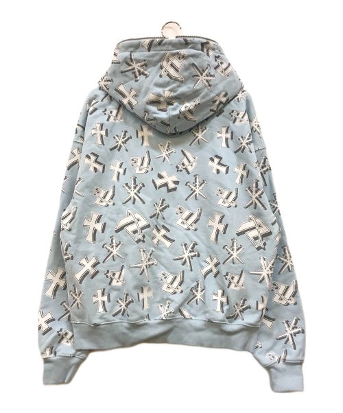 unknown（アンノーン）unknown (アンノーン) 3D Monogram Logo Full Zip スカイブルー サイズ:Mの古着・服飾アイテム
